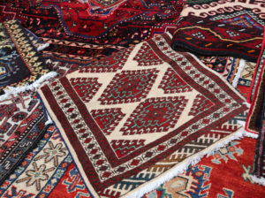 Freshly dry-cleaned Oriental rug