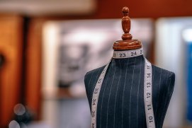 Mannequin used for tailoring with a tailors tape measure